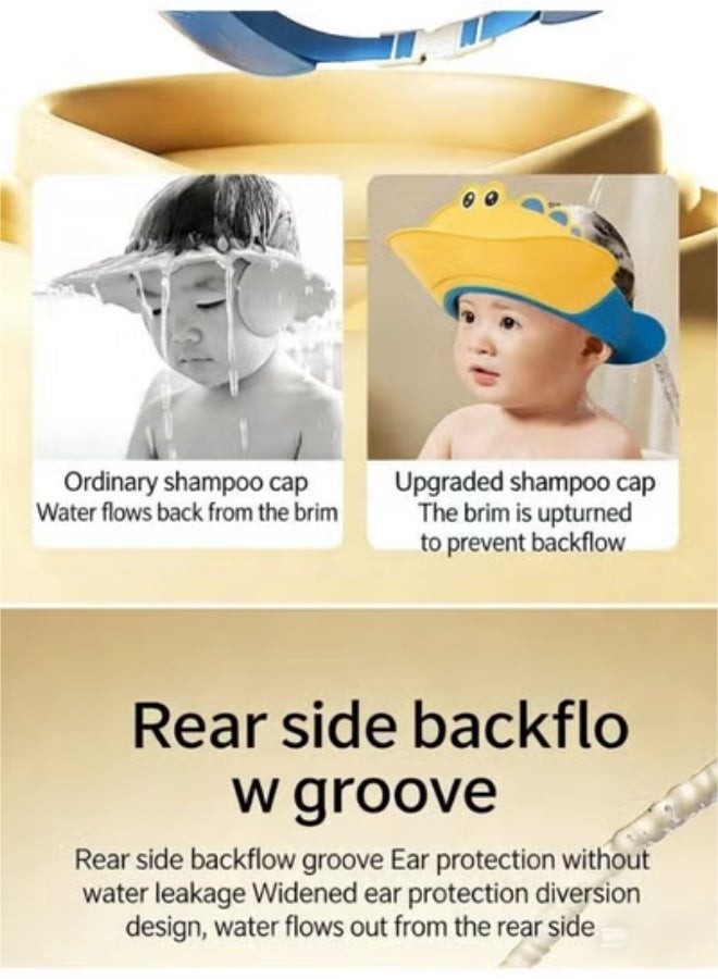 Adjustable Baby Bath Chair with Thermometer Safe Non-Slip Bath Stool for Infants & Toddlers, Learn-to-Sit Bath Seat with  Baby Shower Cap - Image 3